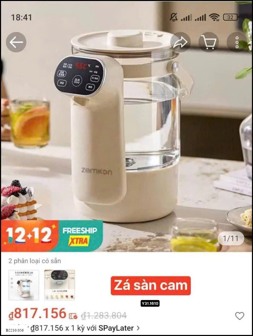 Bình đun nước khử clo Giá sỉ 390k