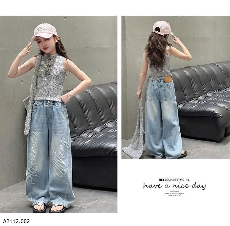 QUẦN JEAN SUÔNG CHO BÉ GÁI Giá sỉ 190k