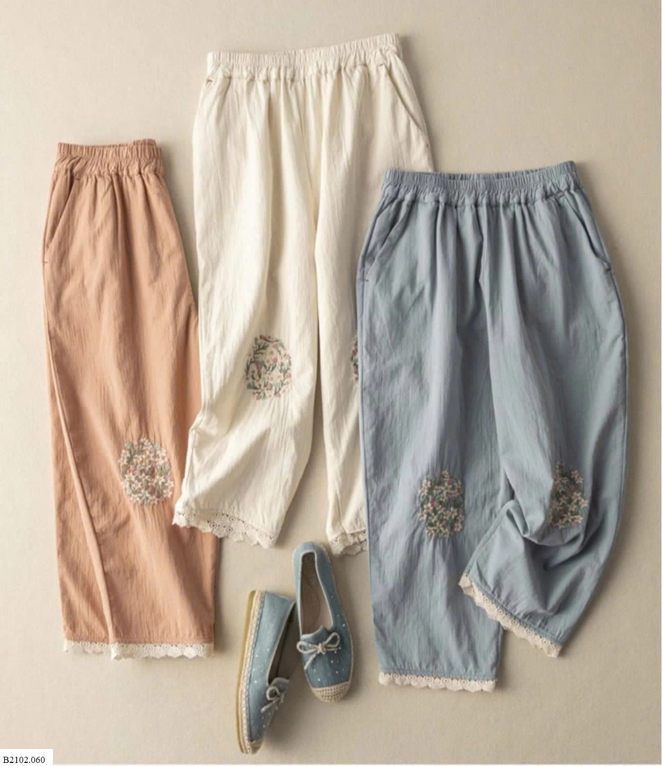QUẦN ĐŨI RETRO THÊU HOA    Sỉ 105k