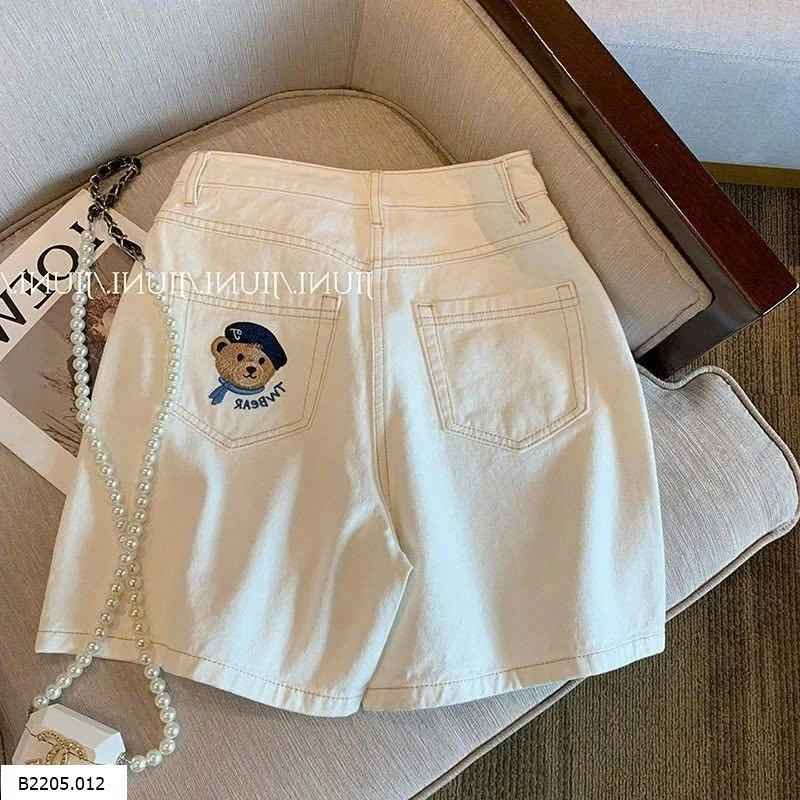 QUẦN SHORT TRẮNG THÊU GẤU BEAR Sỉ 108k