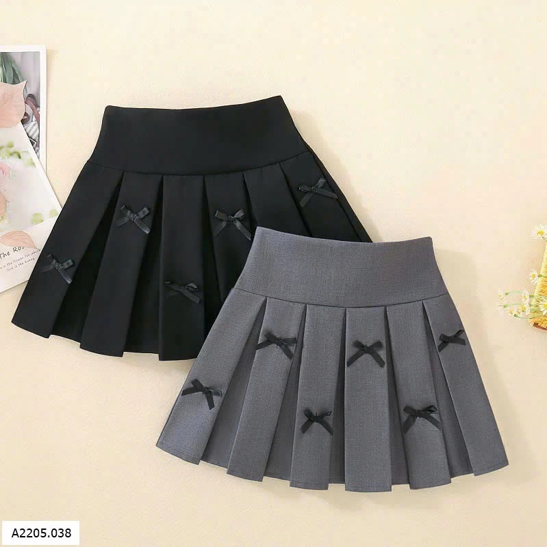 CHÂN VÁY XẾP LY PHỐI NƠ CHO BÉ GÁI Sỉ 110k