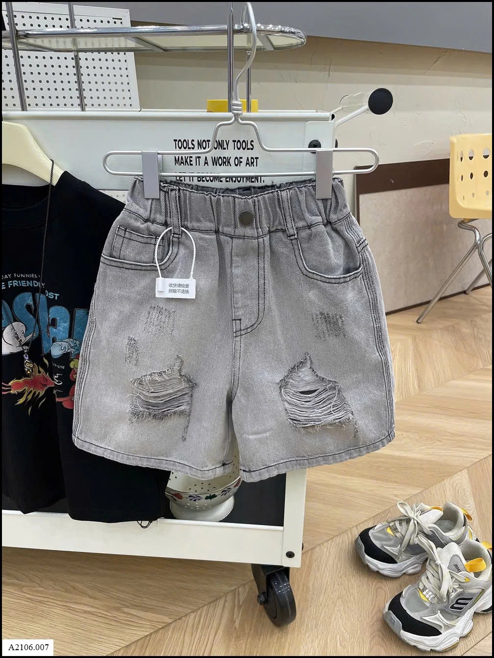 QUẦN SHORT DENIM PHỐI RÁCH BT Sỉ giá sz 100-150: 159k  sz 160: 174k 