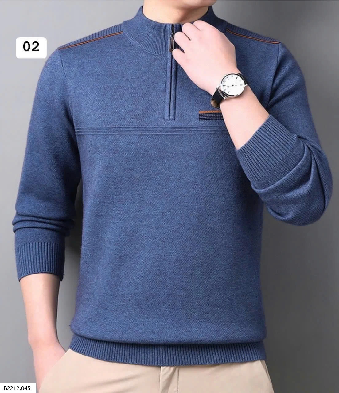 ÁO LEN NAM CỔ KÉO KHOÁ  Giá sỉ 235k