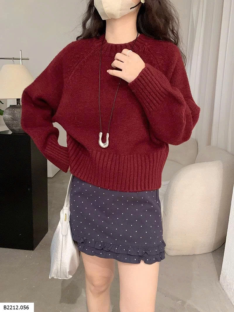 ÁO LEN TRƠN CỔ TRÒN DÁNG NGẮN   Giá sỉ 213k