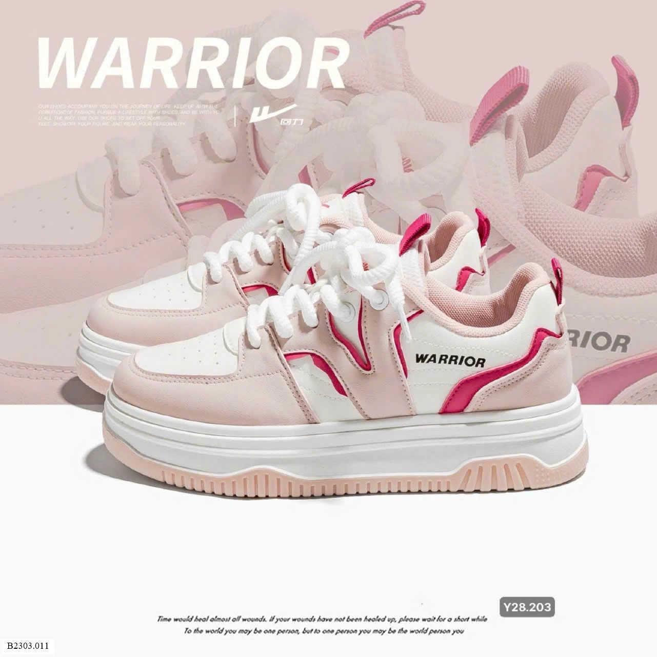 Giày Sneaker hồng WARRIOR Sỉ 190k