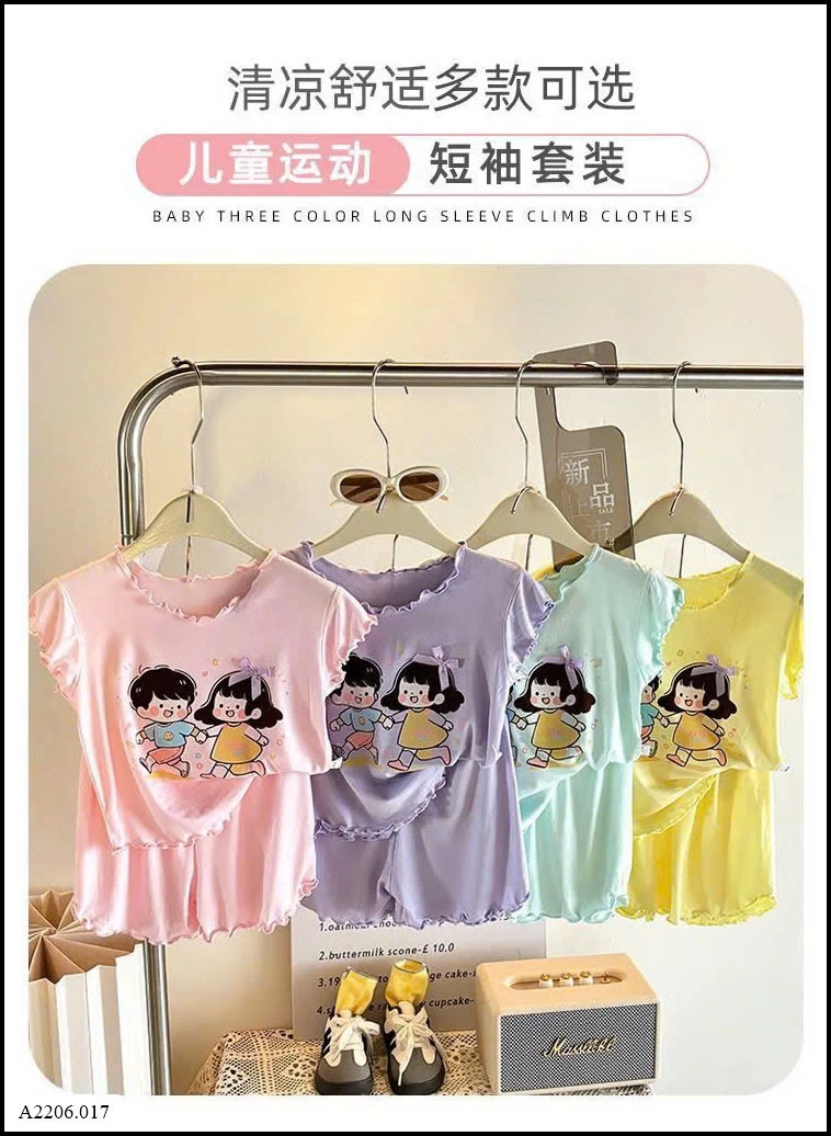 SET THUN MẶC NHÀ CHO BÉ Sỉ giá 62k-1 bộ
