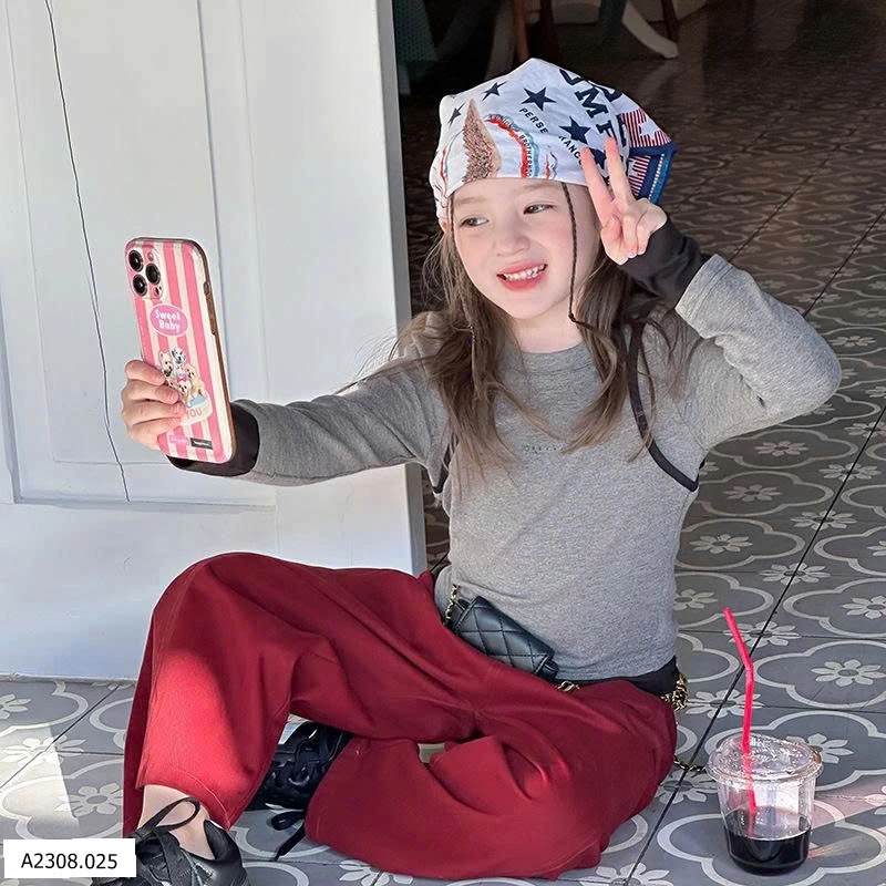 ÁO THUN DÀI TAY PHỐI MÀU AMBB   Giá sỉ sz 90-150: 142k 160: 155k 170: 168k