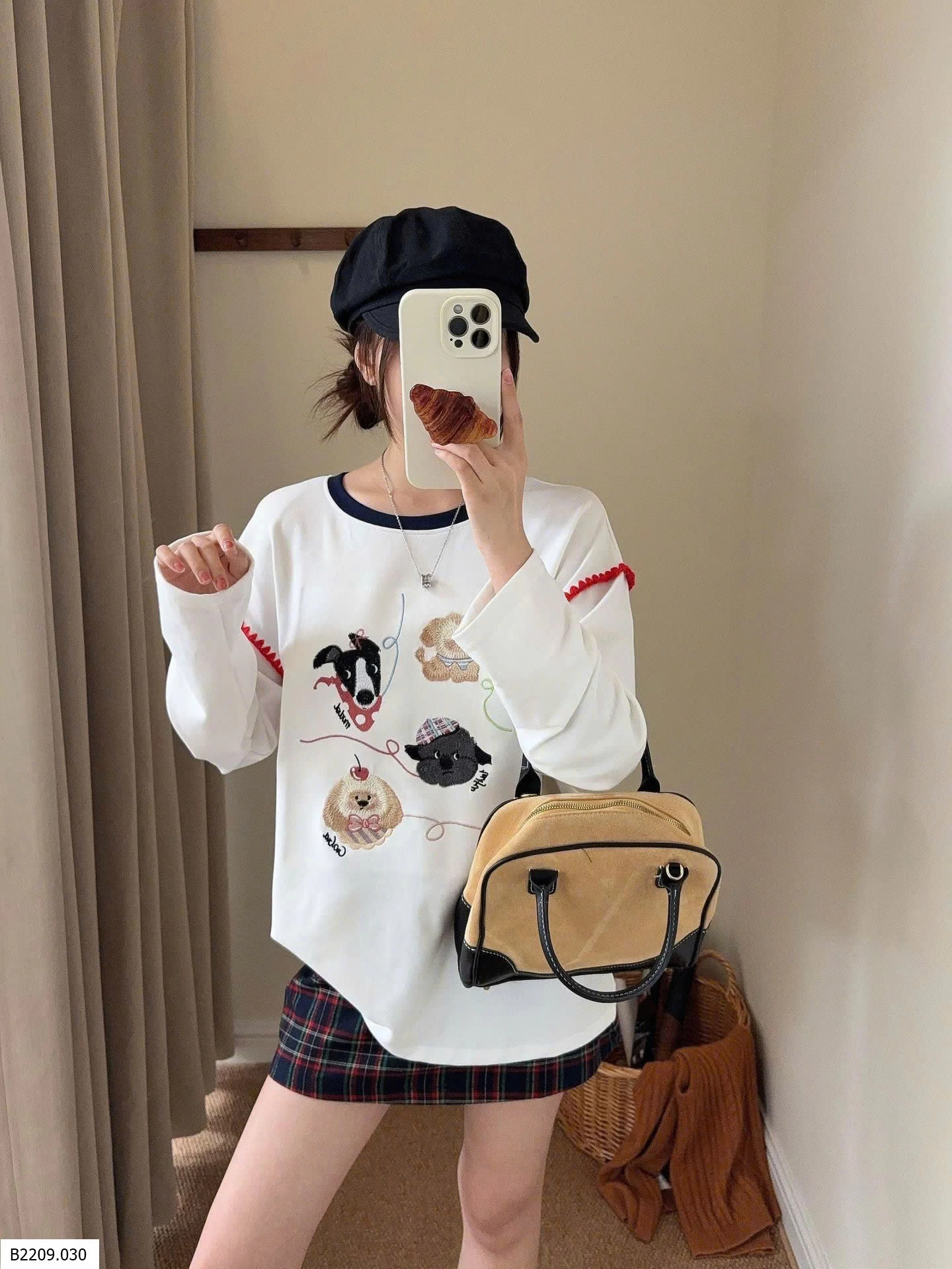 ÁO THUN VIỀN CỔ THÊU THÚ CƯNG  Giá sỉ 207k