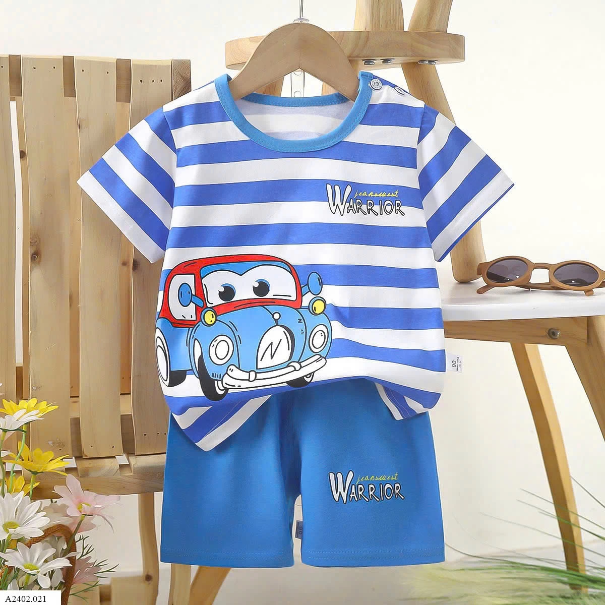 Bộ cộc tay cotton cúc cài vai Sỉ 49k/ 1 bộ