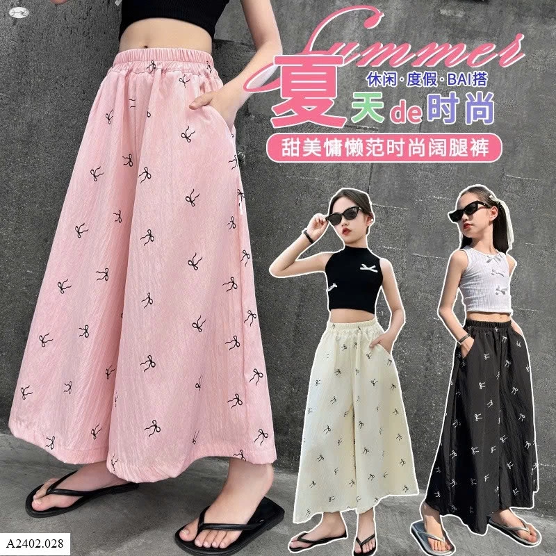 QUẦN ỐNG RỘNG IN NƠ Sỉ 132k
