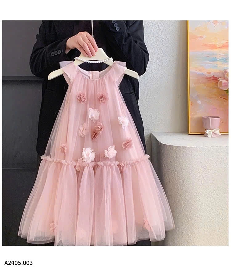 VÁY ĐÍNH HOA NỔI CHO BÉ Sỉ 212k