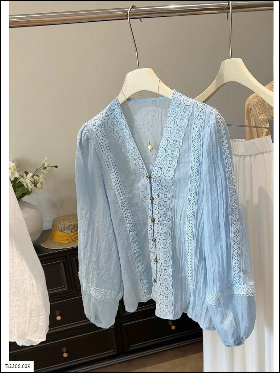 ÁO SƠ MI DÀI TAY CỔ V ANNA Sỉ giá 195k