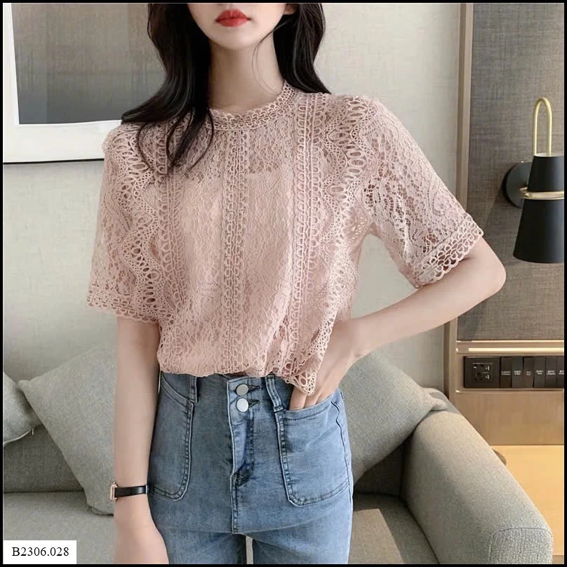 ÁO SƠ MI REN CỔ TRÒN NỮ Sỉ giá 114k