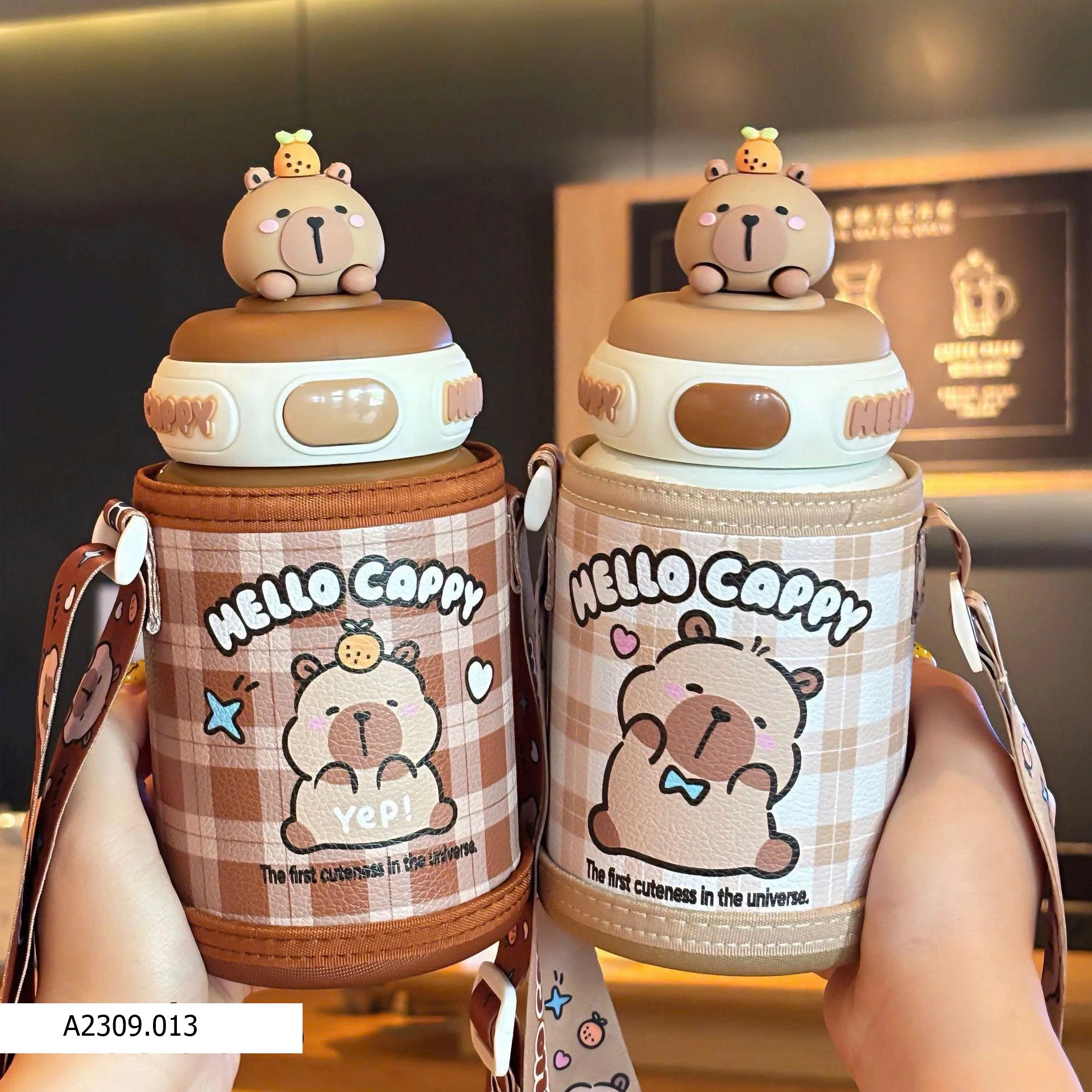 BÌNH GIỮ NHIỆT CAPYBARA KÈM DÂY ĐEO CHO TRẺ EM   Giá sỉ 140k