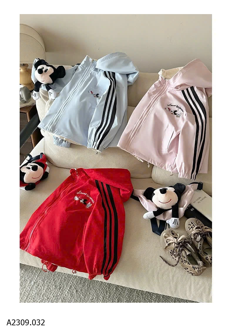 ÁO KHOÁC PHỐI KẺ HỌA TIẾT CUTE BG   Giá sỉ 275k