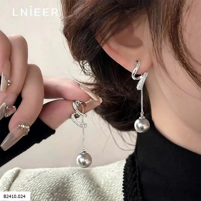 Hoa tai bạc S925 hãng Lnieer   Giá sỉ 110k