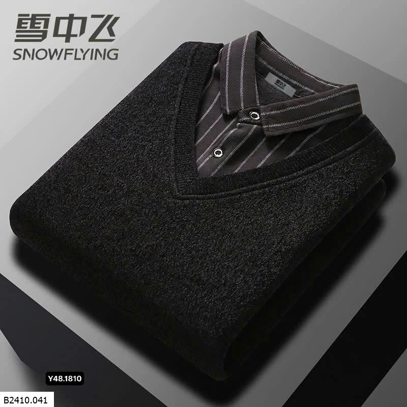 ÁO THU ĐÔNG PHỐI CỔ SƠ MI SNOWFLYING  Giá sỉ 180k