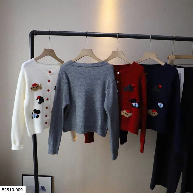 ÁO KHOÁC LEN THÊU CÚN   Giá sỉ 180k