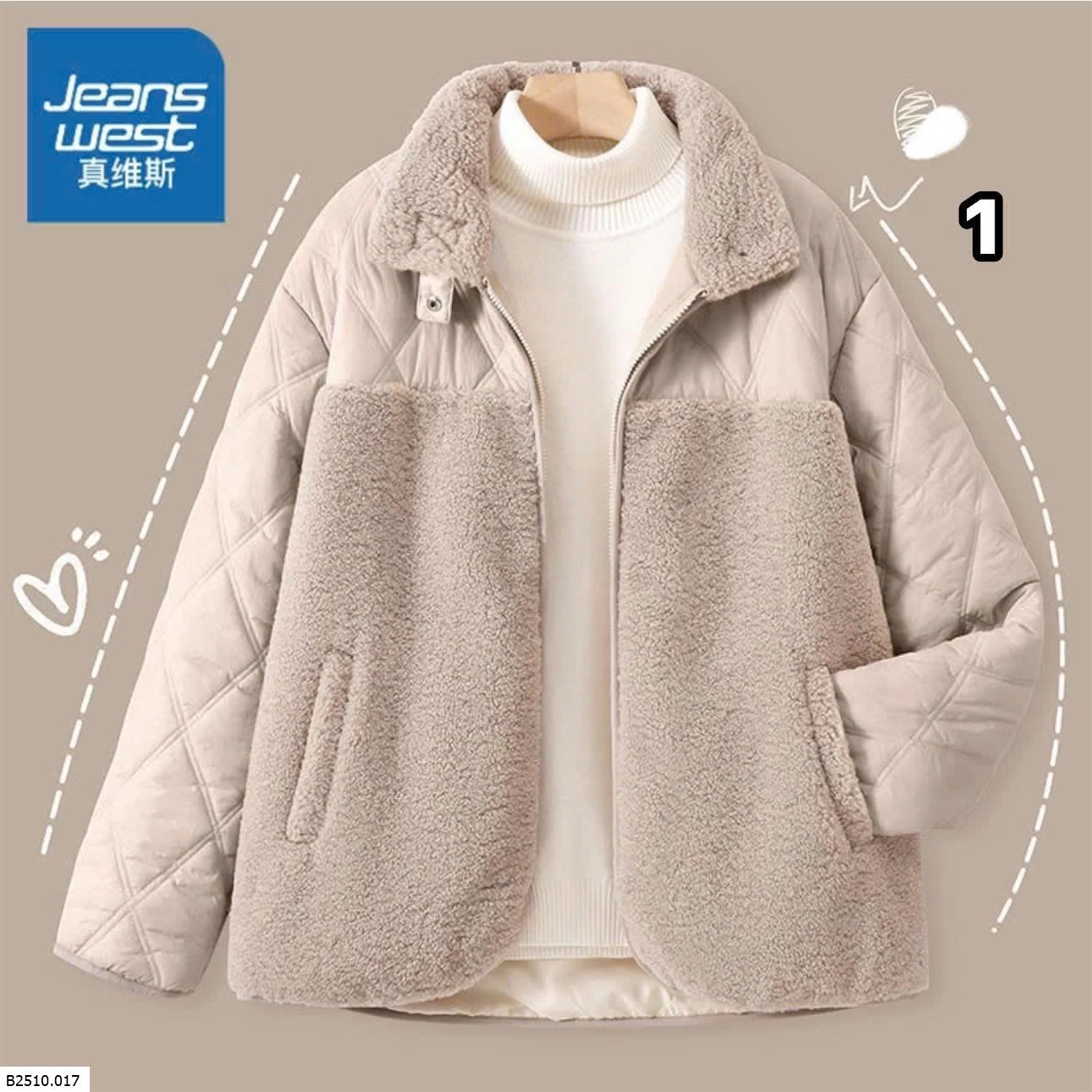ÁO KHOÁC LÓT LÔNG CỪU JEANSWEST   Giá sỉ 230k