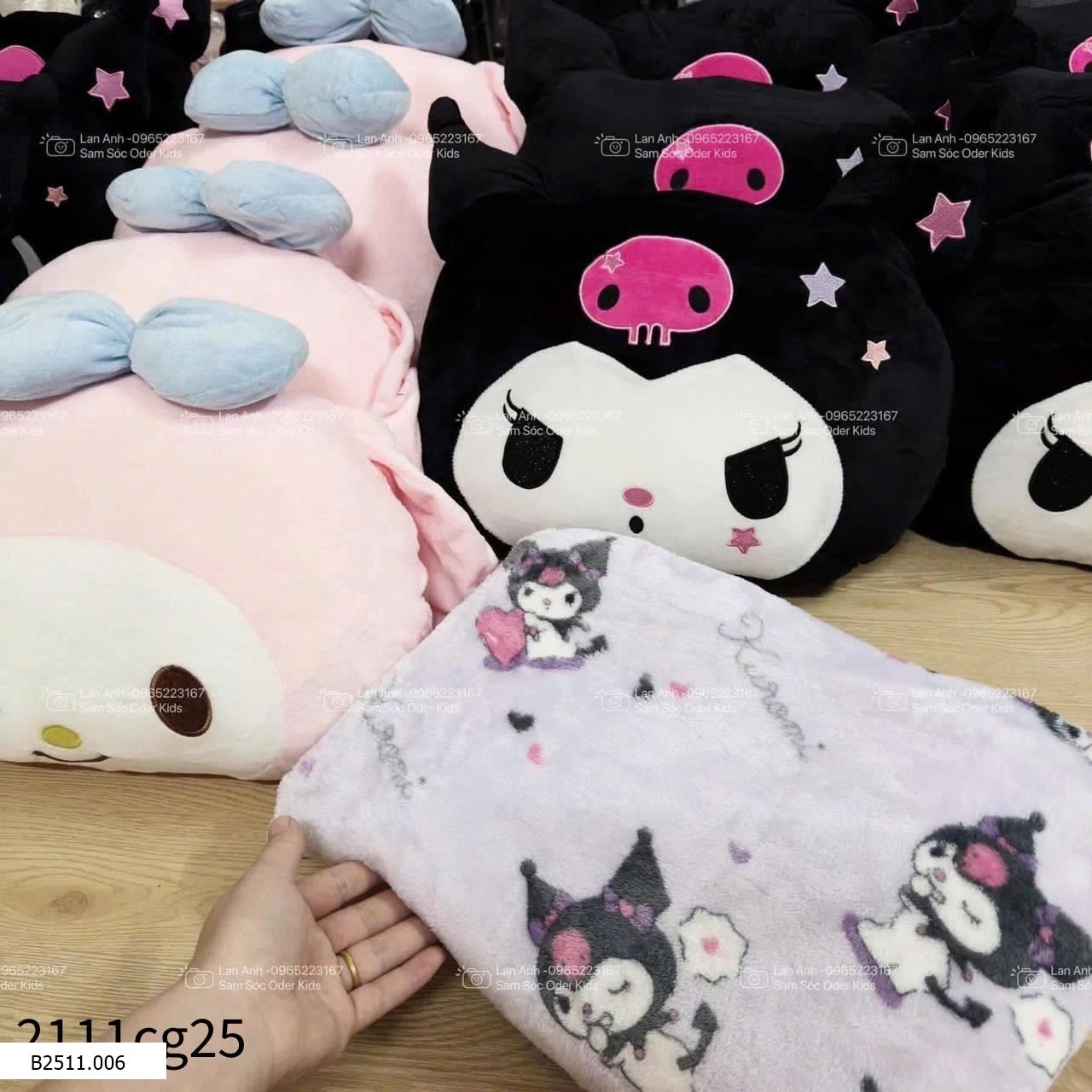 BỘ CHĂN GỐI KUROMI / MELODY 2IN1 Giá sỉ 130k