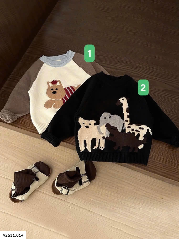 ÁO LEN HÌNH ĐỘNG VẬT CUTE  Giá sỉ 137k