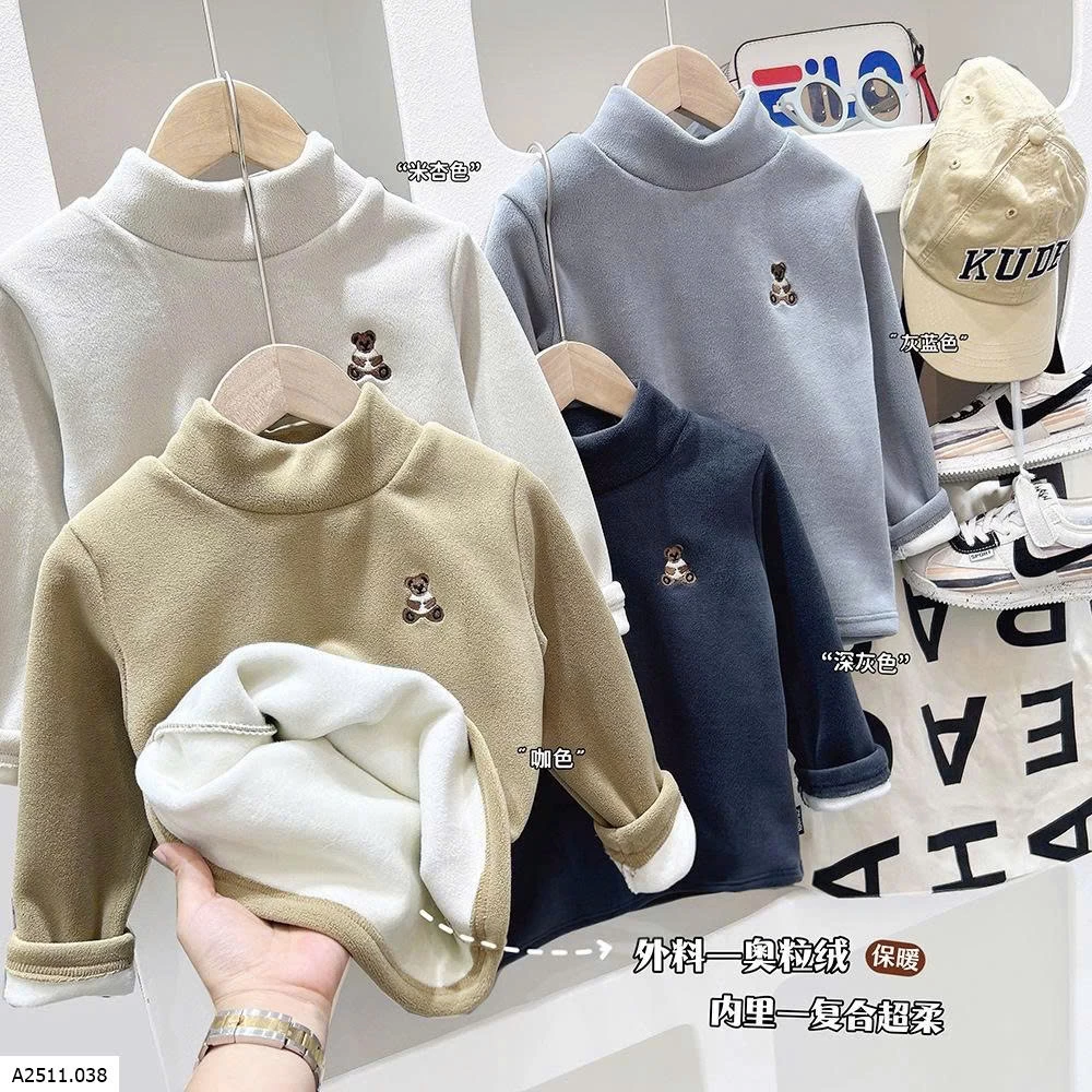 ÁO NỈ LÓT LÔNG BÉ TRAI BÉ GÁI KACADY  Giá sỉ 105k