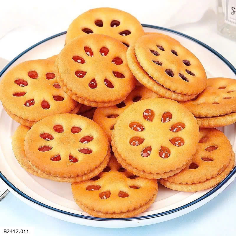 BÁNH QUY KẸP NHÂN MỨT TRÁI CÂY BIBIZAN   Giá sỉ 100k/800g