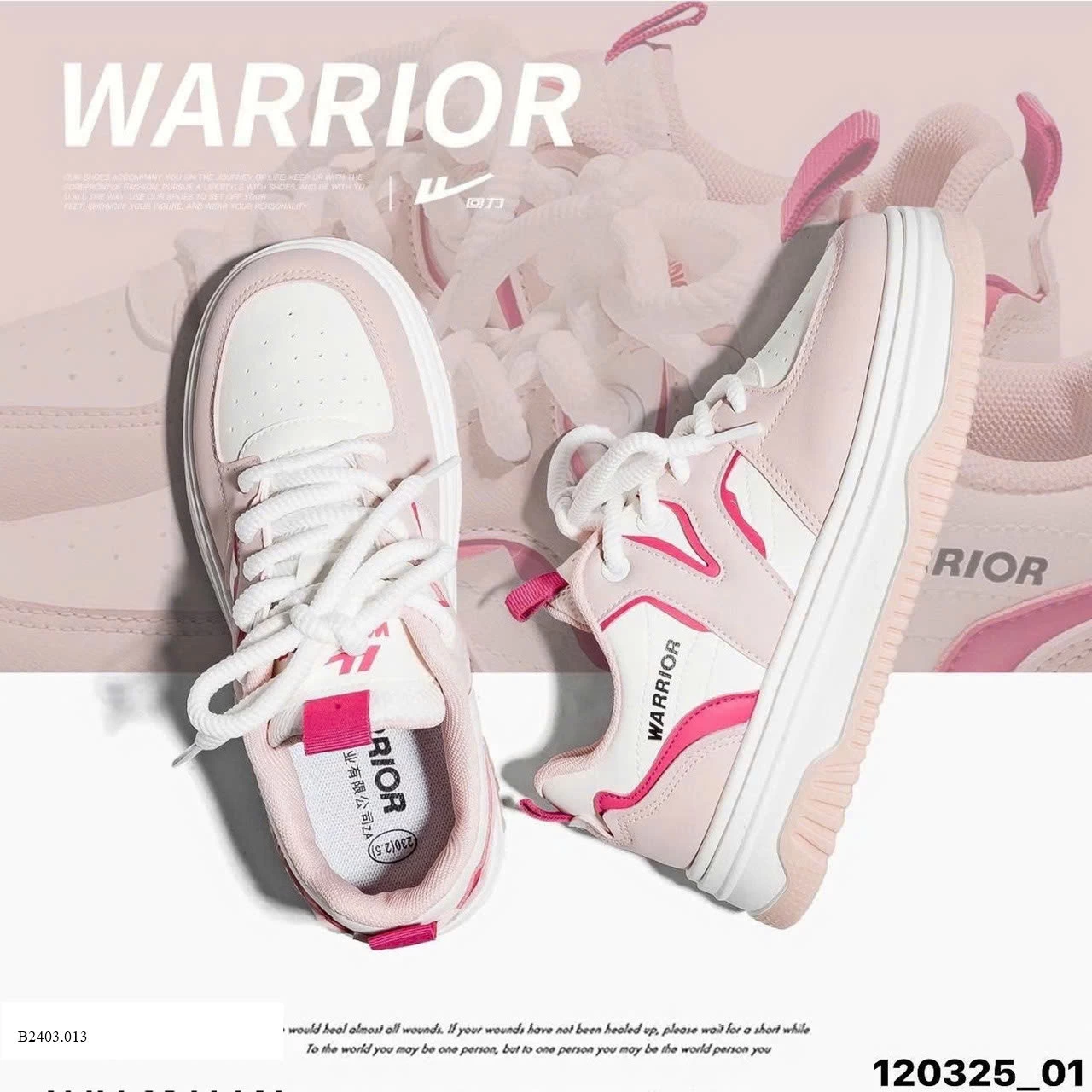 Giày Sneaker hồng WARRIOR   Sỉ 195k