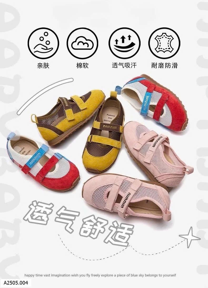  GIÀY LƯỚI QUAI DÁN BG    Sỉ 24-30: 138k 31-34: 148k 