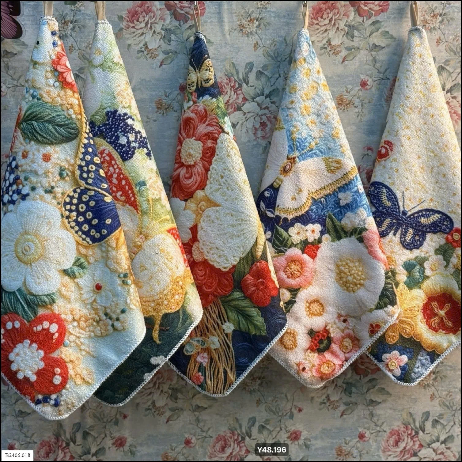 SET 10 KHĂN LAU TAY HOA   Sỉ giá  105k/1 set 10 khăn