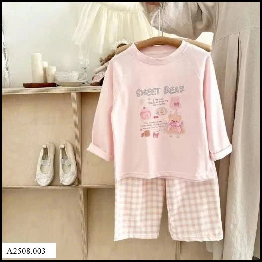 BỘ MẶC NHÀ DÀI TAY CHO BÉ   Giá sỉ 80-120 108k 130-160 140k