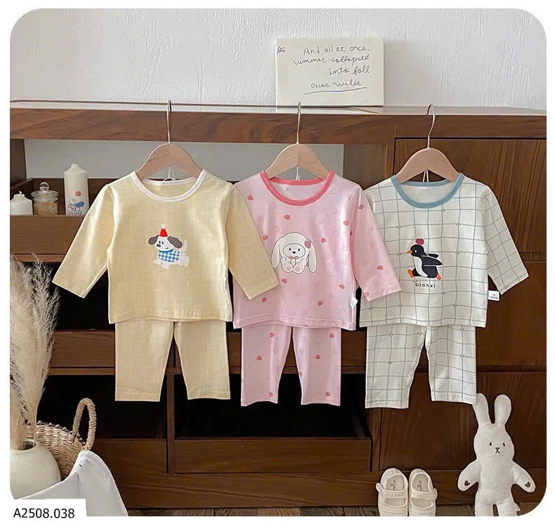 BỘ NGỦ DÀI TAY MẶC NHÀ CHO BÉ   Giá sỉ  126k