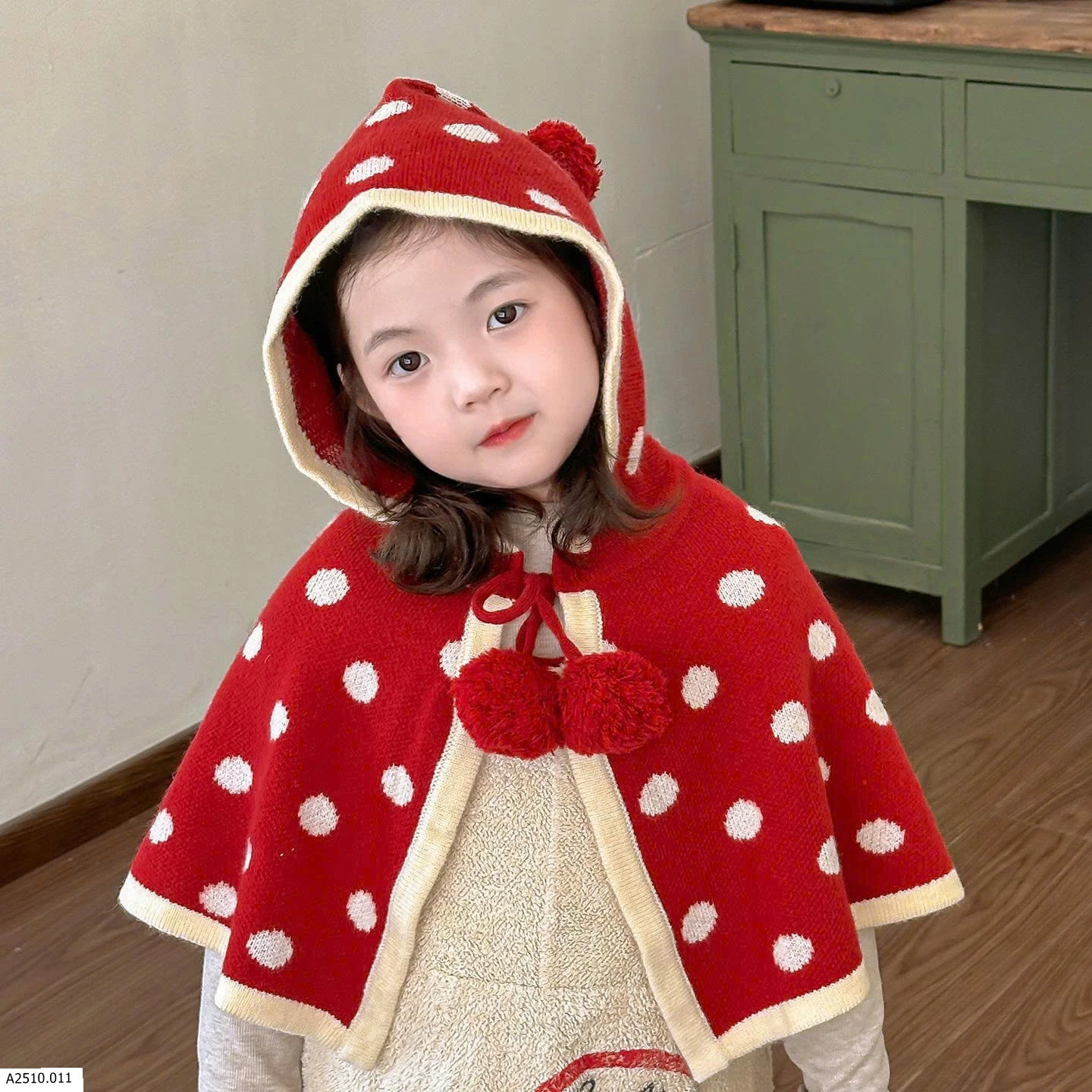 ÁO CHOÀNG LEN CHẤM BI CHO BÉ   Giá sỉ 165k