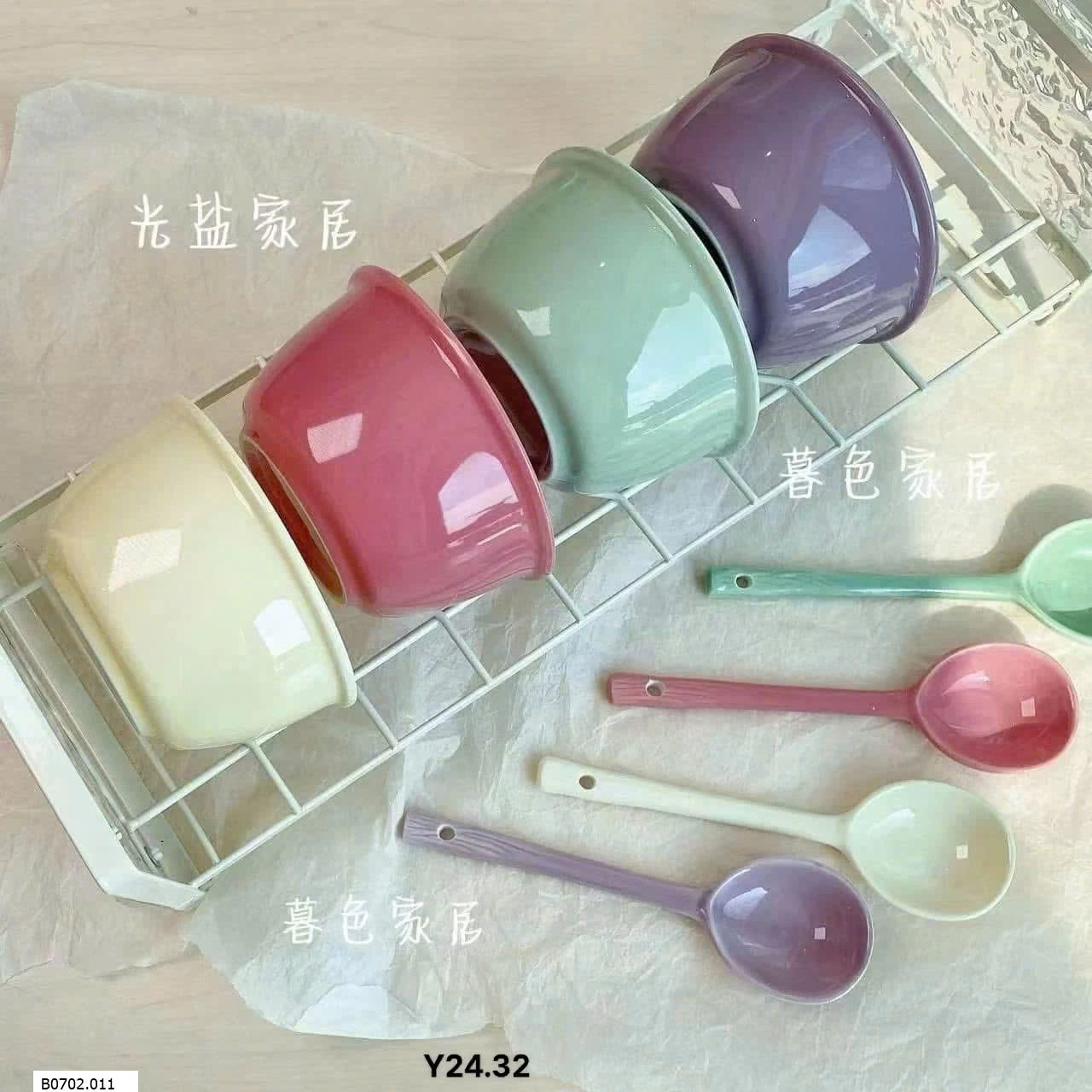 Set 8 bát kèm 8 muỗng cơm Sỉ 160k /1 set 8 bát + 8 thìa 