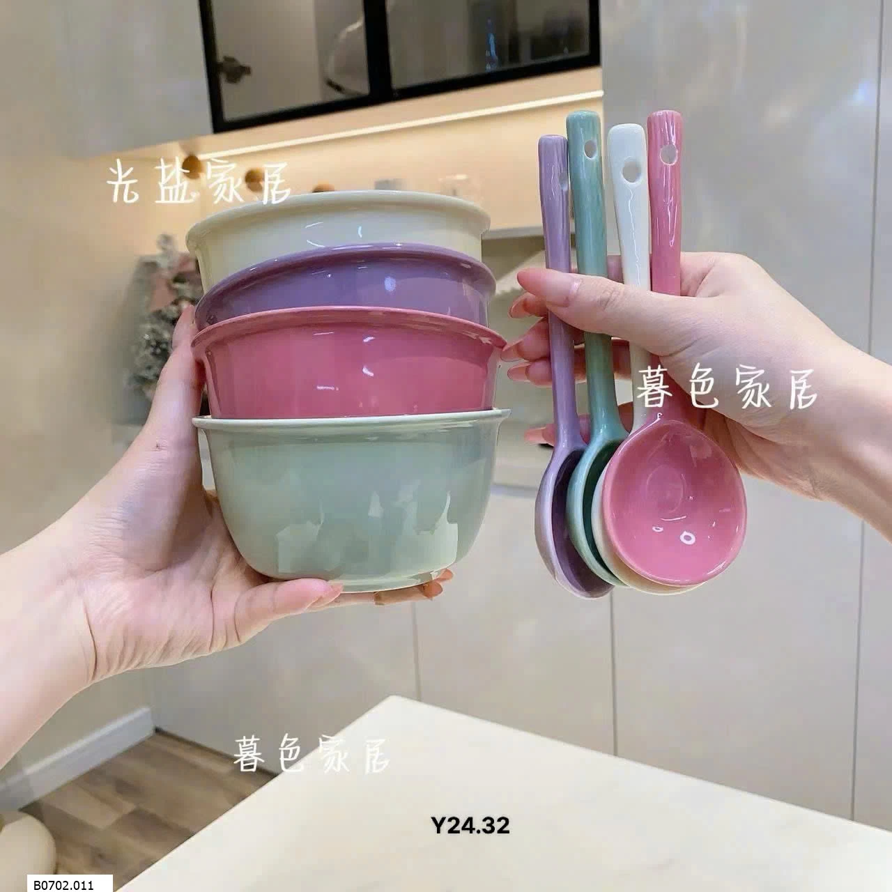 Set 8 bát kèm 8 muỗng cơm Sỉ 160k /1 set 8 bát + 8 thìa 