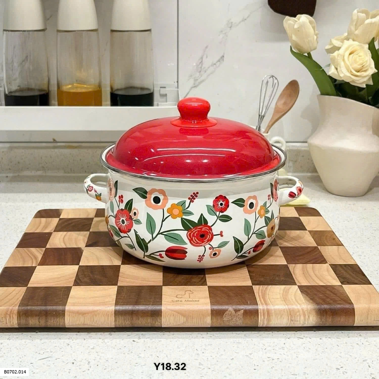 Sét bộ 3 nồi hoa đỏ gia dụng Sỉ 345k/1 bộ  