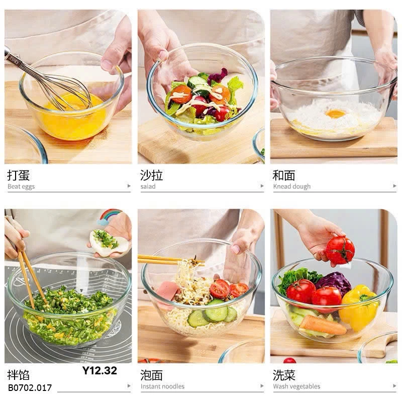Sét 2 âu thuỷ tinh chịu nhiệt siêu siêu dày  Sỉ 130k.1 set 2 chiếc