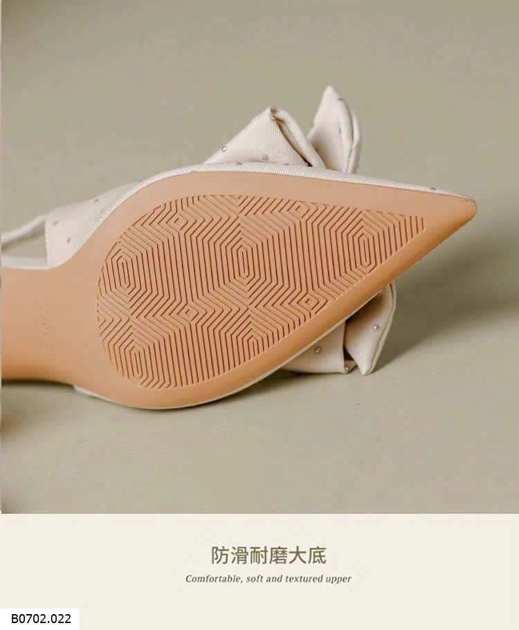 GIÀY CAO GÓT MŨI NHỌN ĐÍNH NƠ  Sỉ 172k
