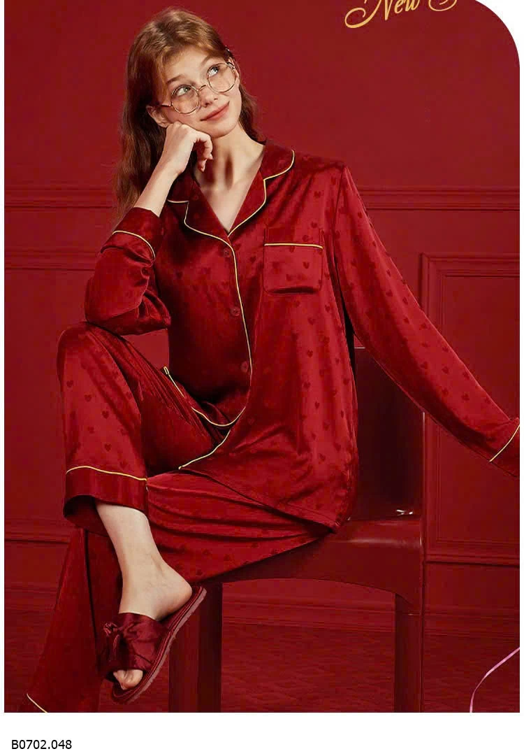 BỘ ĐỒ NGỦ – ĐỎ RỰC CHO NĂM MỚI 2025 RỰC RỠ  Sỉ 128k