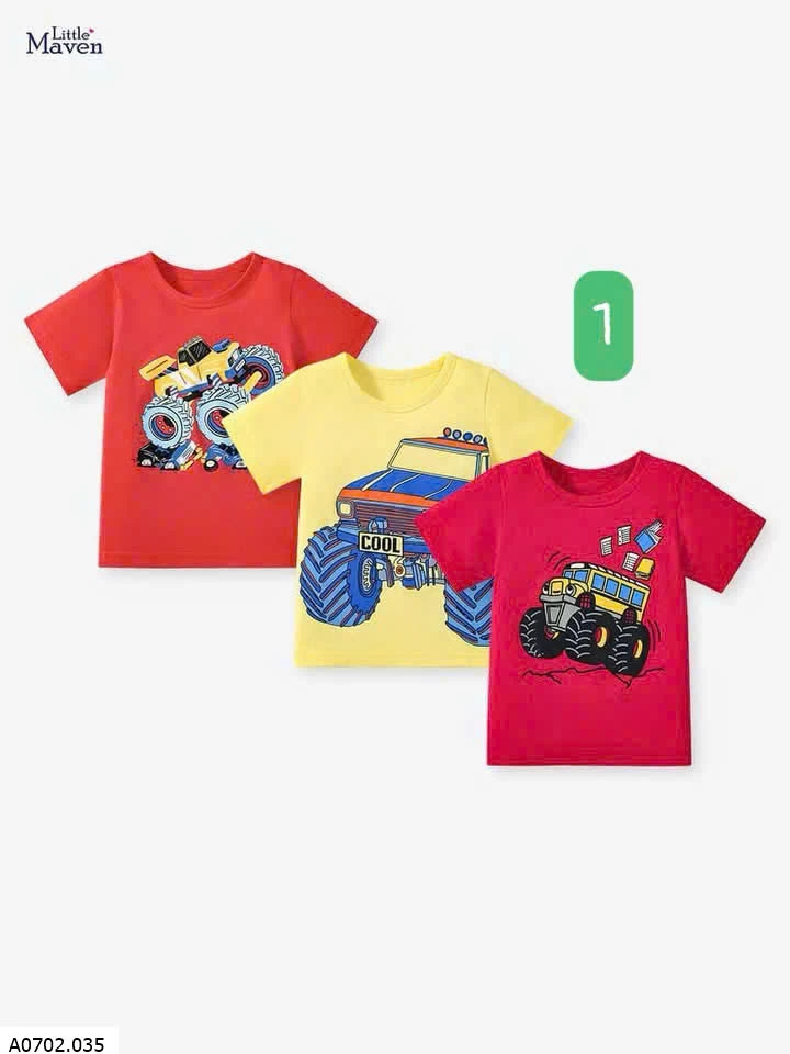 Set 3 áo thun nhà Little Maven  Sỉ 150k/1 set 3 chiếc