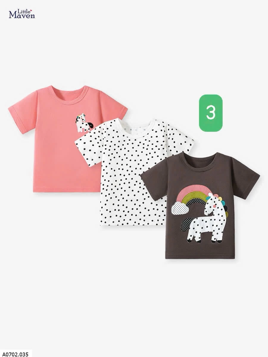 Set 3 áo thun nhà Little Maven  Sỉ 150k/1 set 3 chiếc