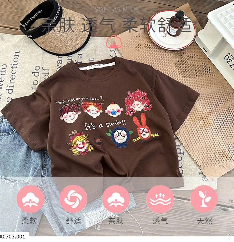 ÁO THUN IN HÌNH NGỘ NGHĨNH CHO BÉ Sỉ 82k