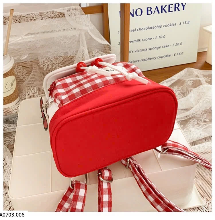 BALO KITTY CARO ĐỎ Sỉ 99k 