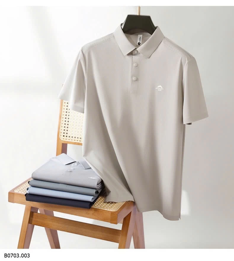 ÁO POLO NAM TRƠN MÀU LOGO NỔI  Sỉ 209k