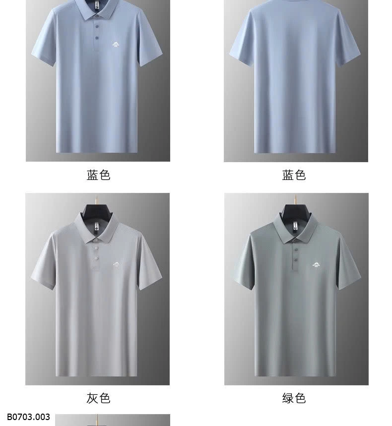 ÁO POLO NAM TRƠN MÀU LOGO NỔI  Sỉ 209k