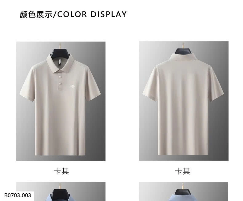 ÁO POLO NAM TRƠN MÀU LOGO NỔI  Sỉ 209k