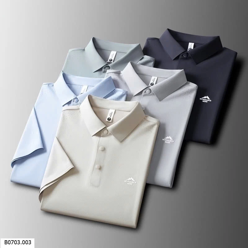 ÁO POLO NAM TRƠN MÀU LOGO NỔI  Sỉ 209k