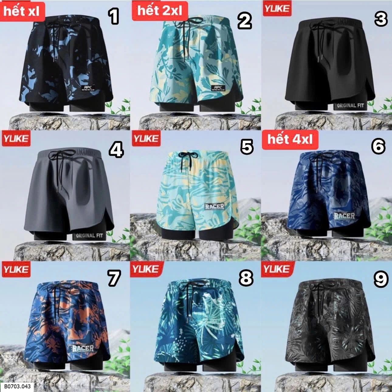 Quần bơi nam YUKE  Sỉ 75k 
