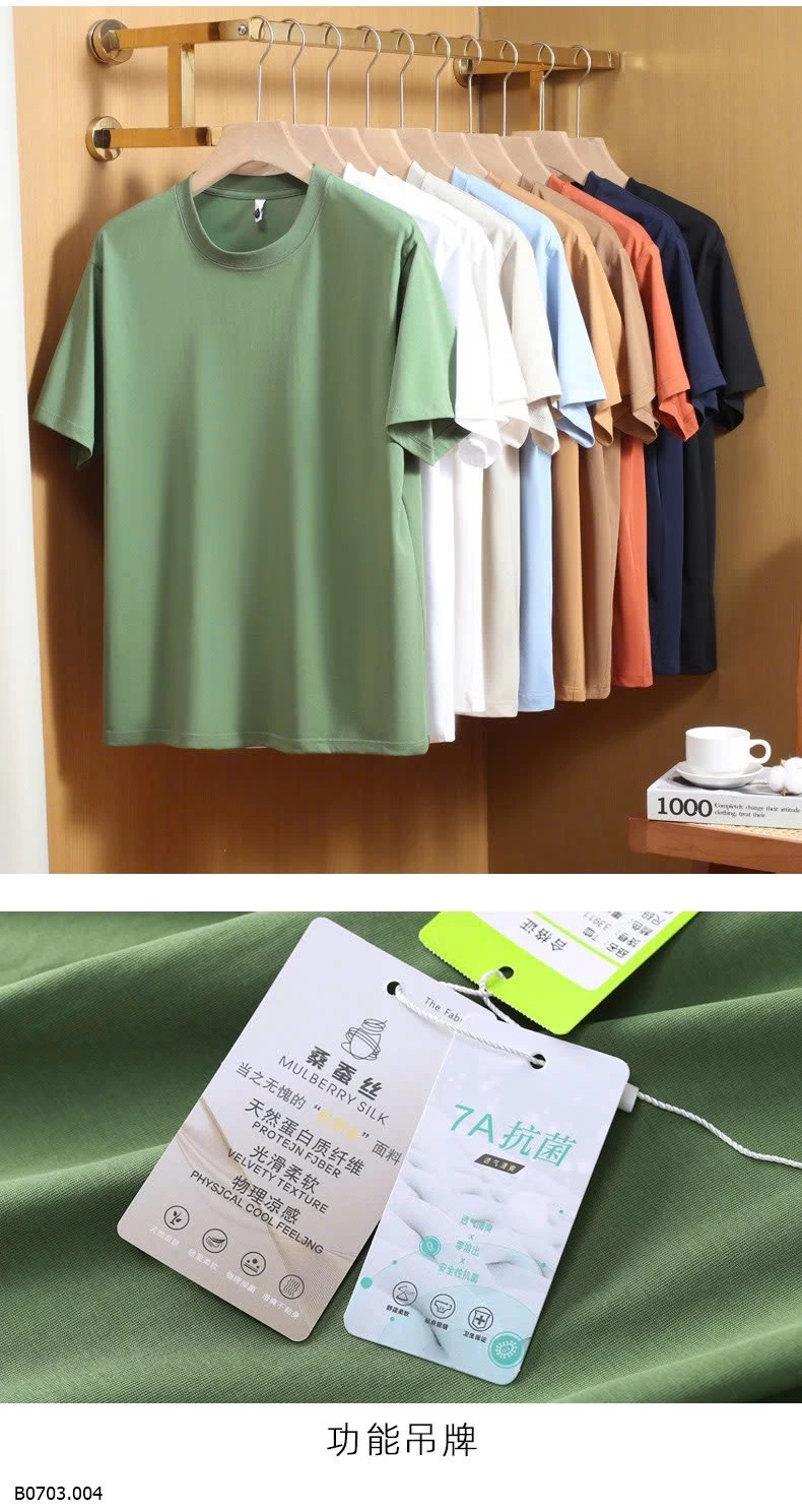 ÁO THUN NAM TRƠN CỔ TRÒN  Sỉ 158k 