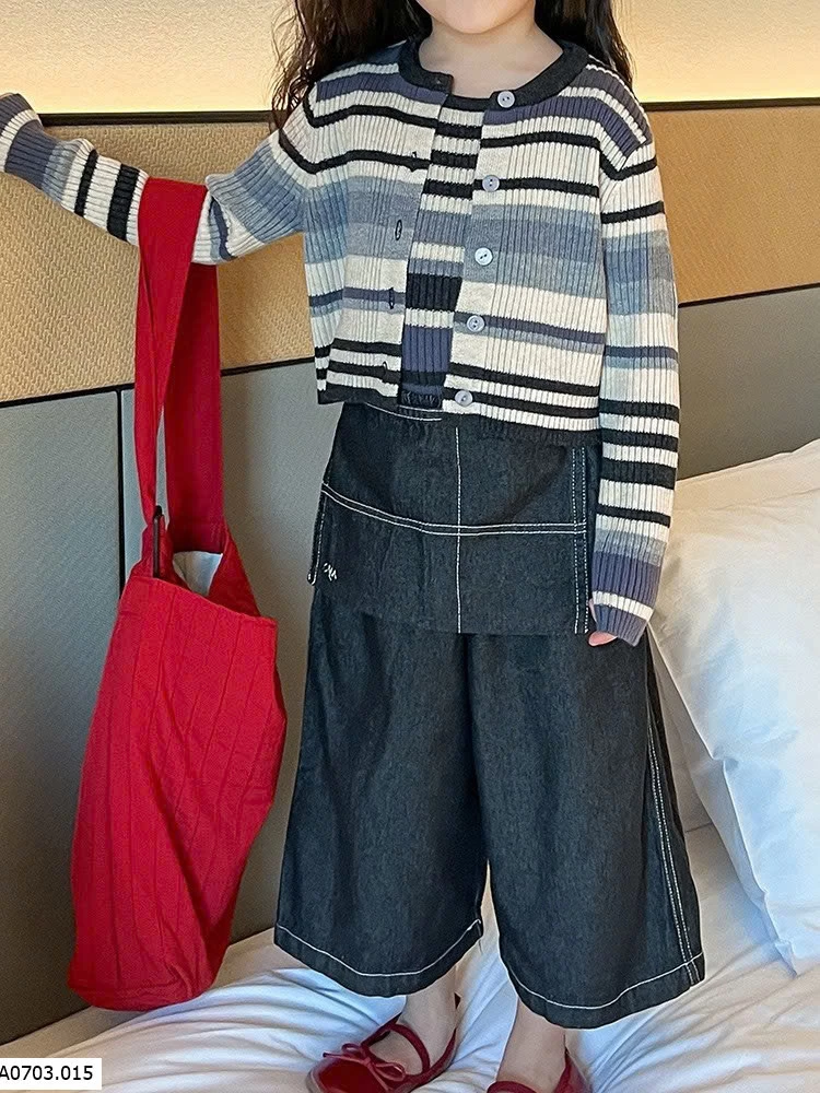 SÉT LEN LẺ 3 CHI TIẾT  Sỉ  giá  Áo ( áo sát nách + cardigan  ): 201k Quần : 165k
